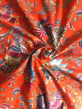 Orange Batik Ikat Cotton Fabric
